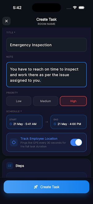 TaskRoom - Field Staff Tracker Screenshot 1