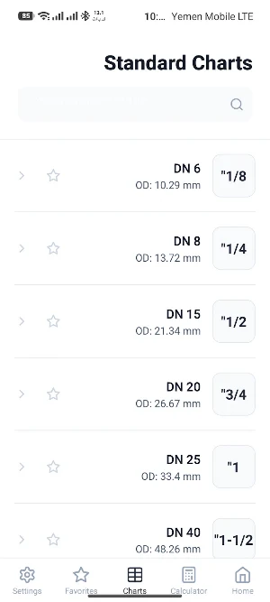 Stainless Pipe Specs Screenshot 2