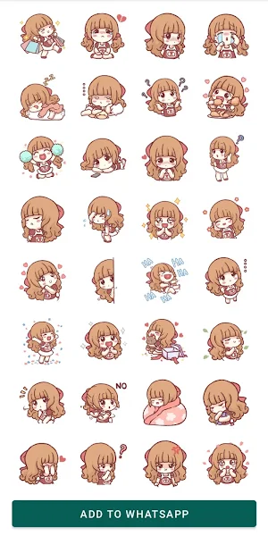 Emoji Cute girls Stickers Screenshot 0