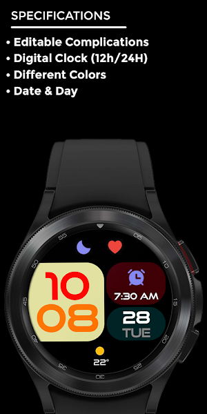 Night 24 - watch face Screenshot 3