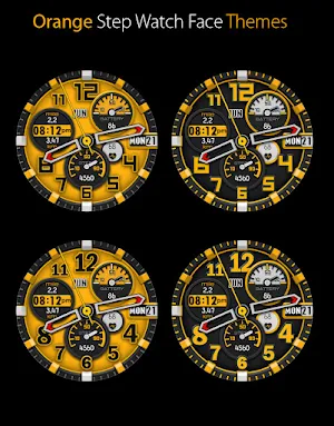 Orange Step Watch Face Screenshot 2
