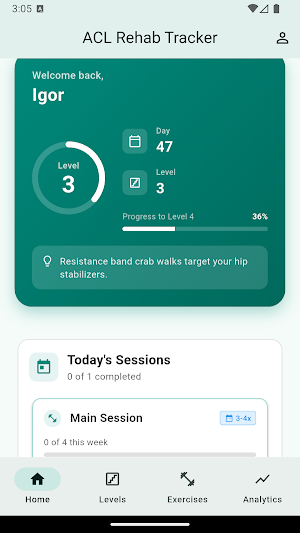 ACL Recovery Tracker Screenshot 0