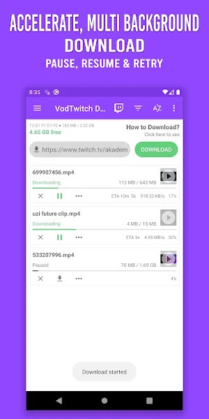 Download Video for Twitch - VOD & Clips Downloader Screenshot 2