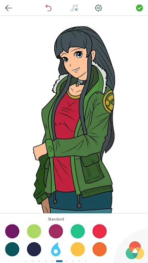 Hot Anime Girls Coloring Pages for Adults Screenshot 1