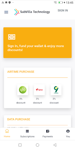 SubVilla Cheap Data, Airtime, and Utilities Screenshot 1