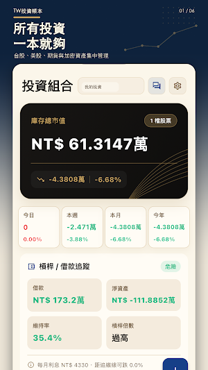 TW投資帳本 -台股、期貨、美股、加密資產、損益即時更新 Screenshot 0