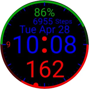 Blue Stealth w/ HR & Steps Screenshot 0