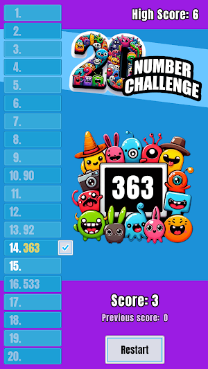 20 Number Challenge Game Screenshot 2