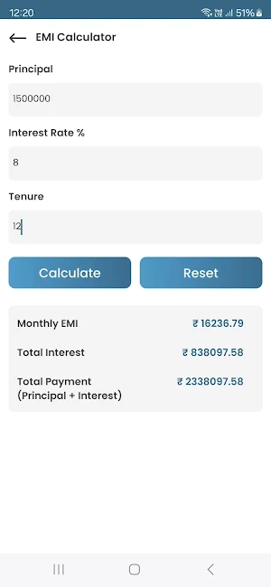 LoanCash - EMI Loan Calculator Screenshot 2