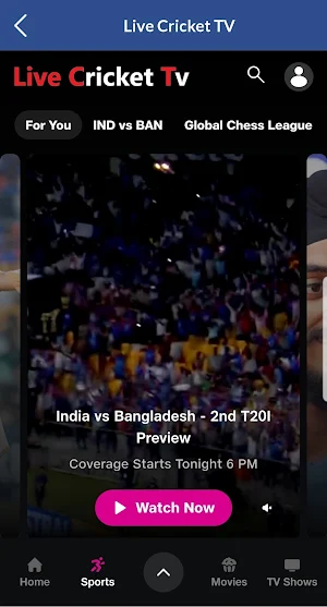 Live Cricket TV HD Streaming Screenshot 0