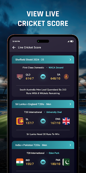 Live Cricket Score Screenshot 0