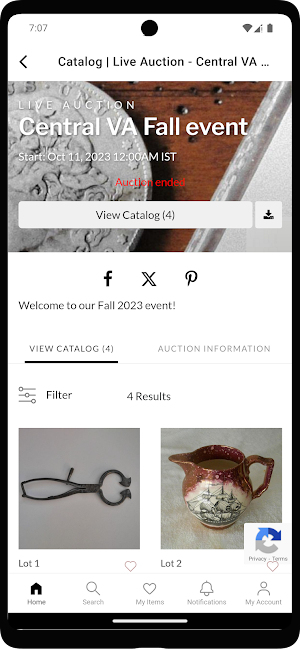 Central Virginia Auctions Screenshot 1
