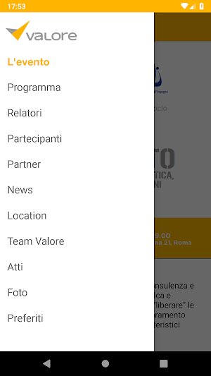 Valore Eventi Screenshot 1