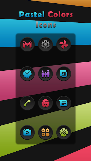 Pastel Colors On Gray Icons Screenshot 0