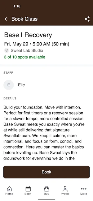Sweat lab Studio Reformer Screenshot 2