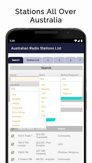 Australian Radio Station List Screenshot 2