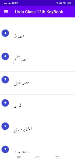 Urdu Class 12th KeyBook Screenshot 0