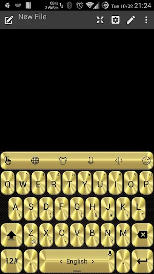 Keyboard Theme Metallic Gold Screenshot 1
