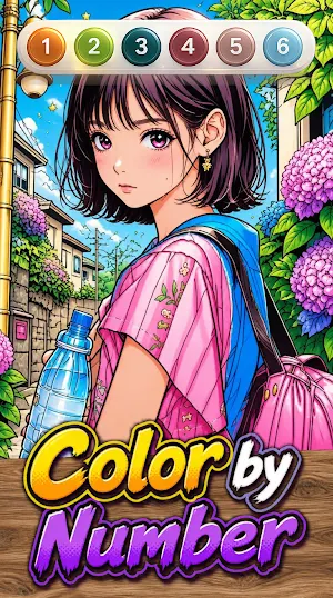Anime Girl Color by Number Screenshot 2