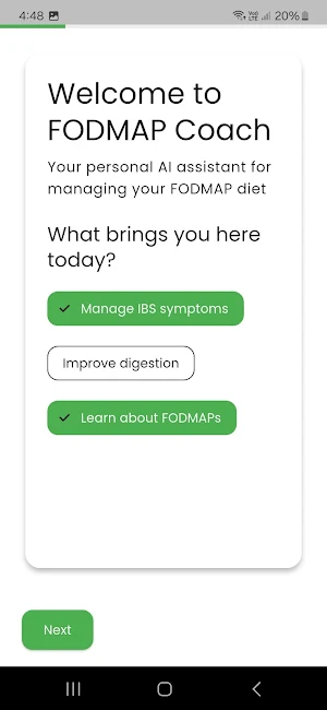 FODMAP Coach Screenshot 1