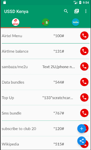 USSD Kenya -Airtel, Safaricom, Screenshot 0