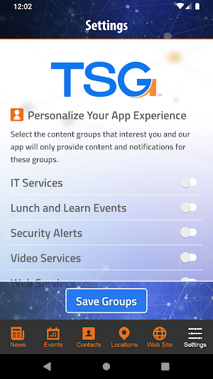 TSG Connect Screenshot 1