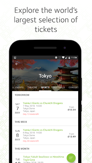 viagogo Tickets Screenshot 1