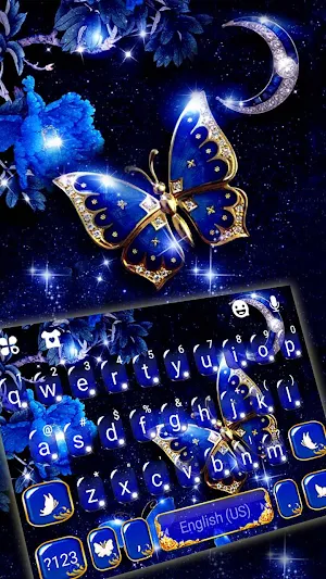 Blue Fancy Butterfly Keyboard Theme Screenshot 0