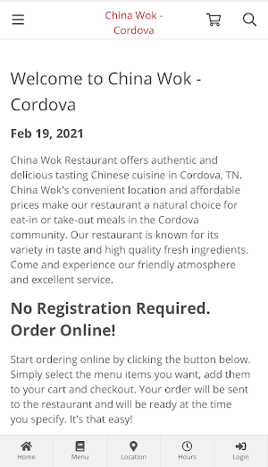 China Wok - Cordova Ordering Screenshot 0