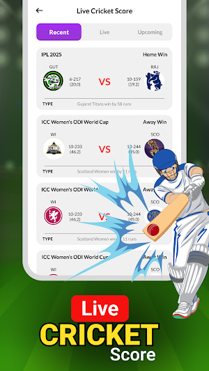Live Cricket Score TV HD Screenshot 0