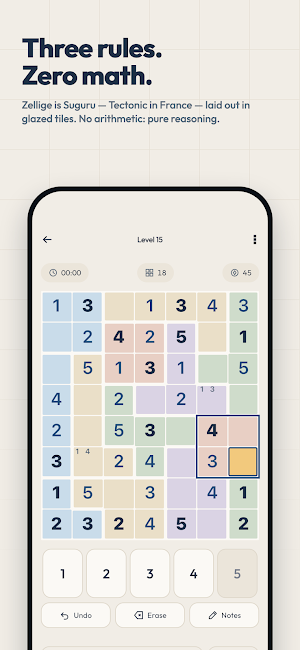 Zellige — Suguru Logic Puzzle Screenshot 0