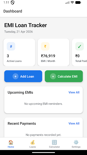 EMI Loan Tracker Screenshot 0