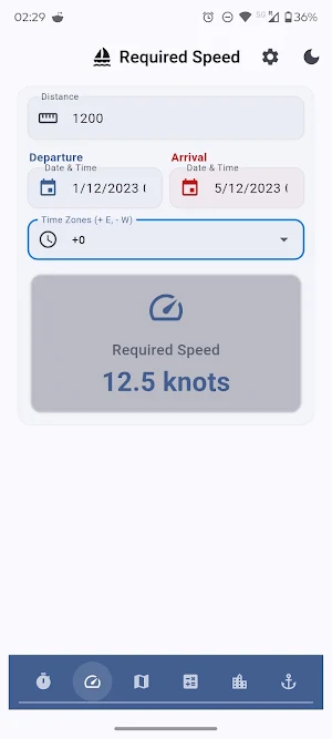 ETA Flow - Sea Calculator Screenshot 1