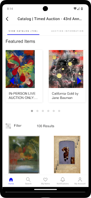 LAM Art Auction Screenshot 2