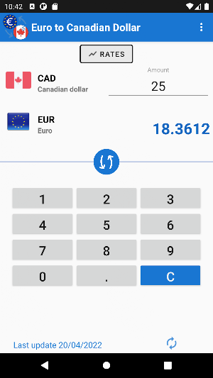 Euro to Canadian Dollar Screenshot 2