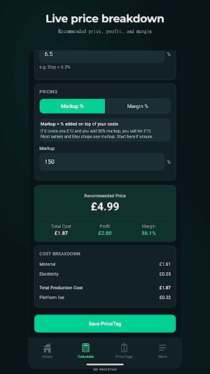 3D PriceTag: 3D Print Pricing Screenshot 1