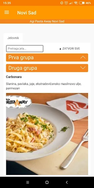 Agi Pasta Away - Dostava Hrane Screenshot 1