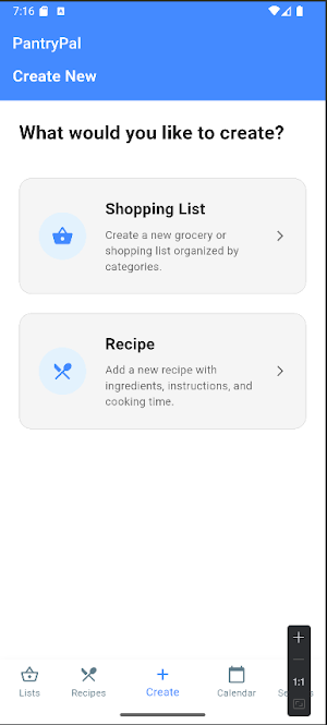 PantryPlanner Screenshot 1