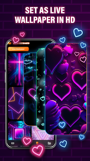 Neon Love Keyboard Theme Screenshot 3