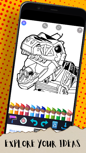 Glitter Dino Robot Drawing Screenshot 3