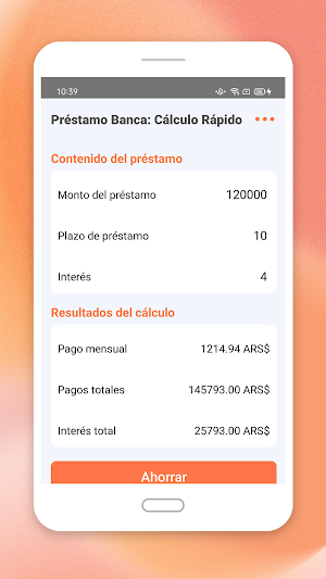 Préstamo Banca: Cálculo Rápido Screenshot 1
