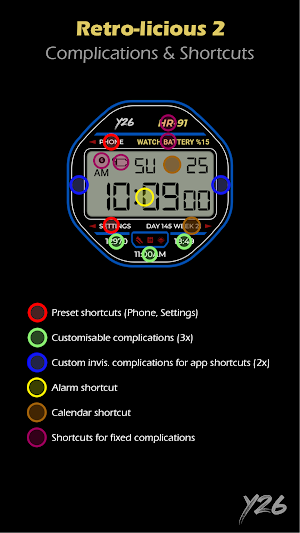 Y26 Retro-licious 2 Watch Face Screenshot 3