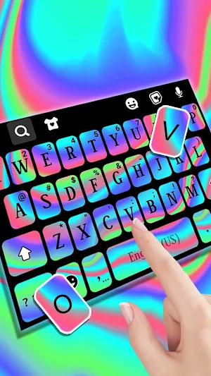 Rainbow Holograph Keyboard Theme Screenshot 1