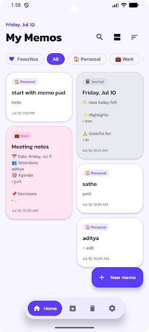 Memo pad Screenshot 0