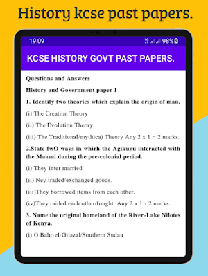 History Kcse past papers. Screenshot 1