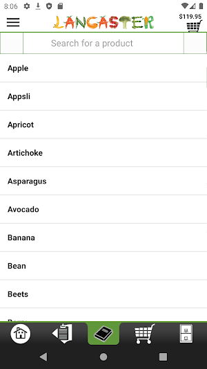 Lancaster Online Ordering Screenshot 2