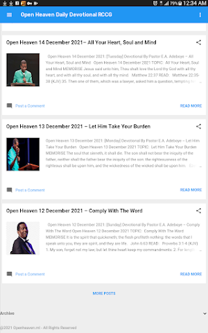OpenHeaven RCCG Devotional Screenshot 2