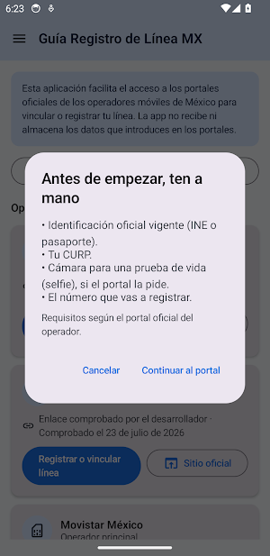 Guía Registro de Línea MX Screenshot 3