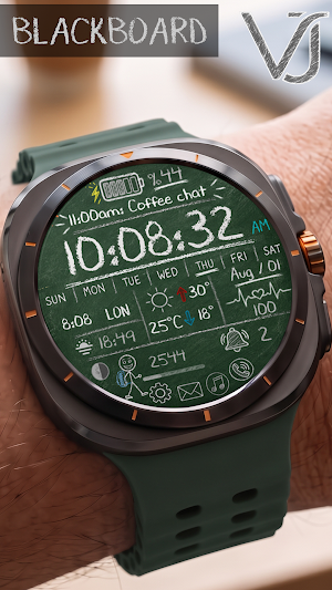 VJ-BLACKBOARD WATCH FACE Screenshot 2