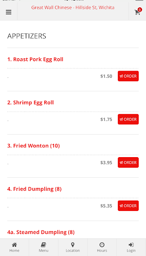 Great Wall Chinese Wichita Screenshot 1